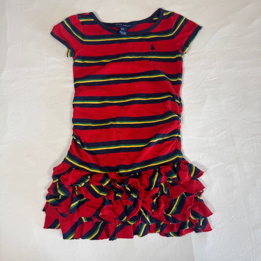 Ralph Lauren Red Striped Kids Dress